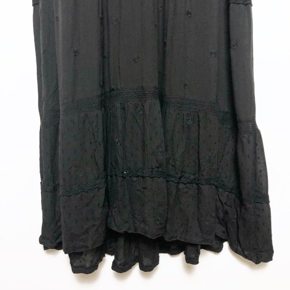 EUC Free People Black Sheer Midnight Midi Dress - Picture 5 of 10